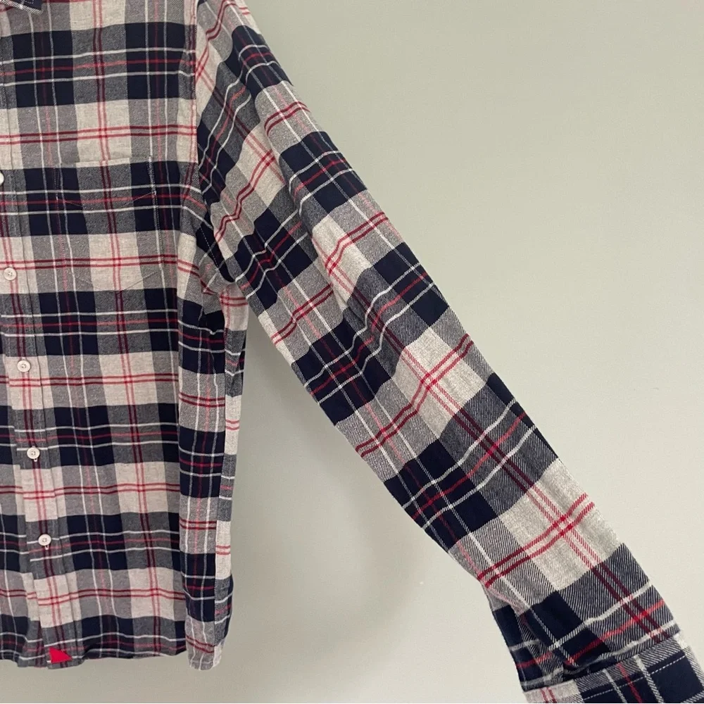 UNTUCKit Campeneta  Blue Plaid Long Sleeve Flannel Shirt Button Front - Picture 7 of 12